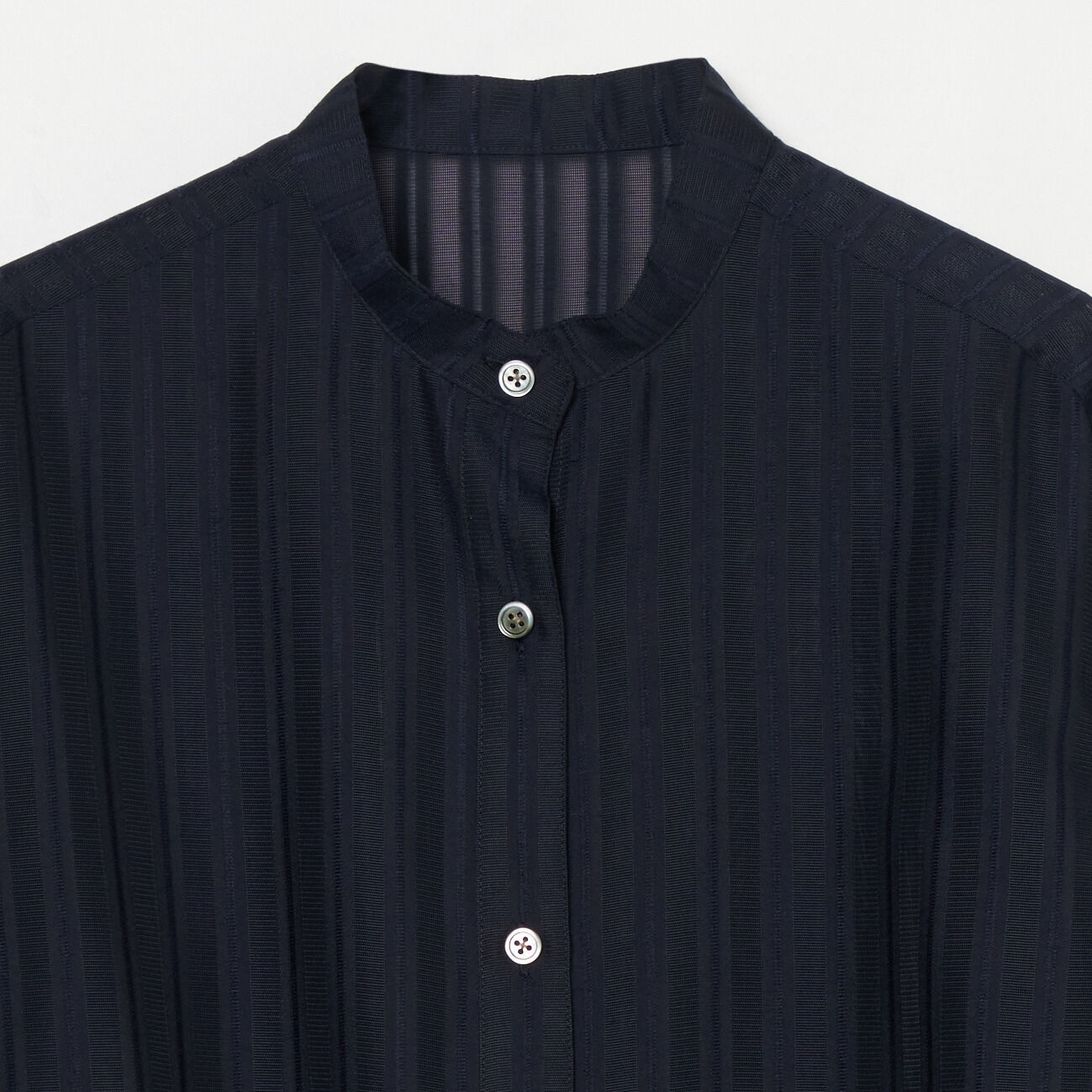 HELIOPOLE「HELIOPOLE SHEER STRIPE DRAWSTRING SHIRT」|シャツ・ブラウス|