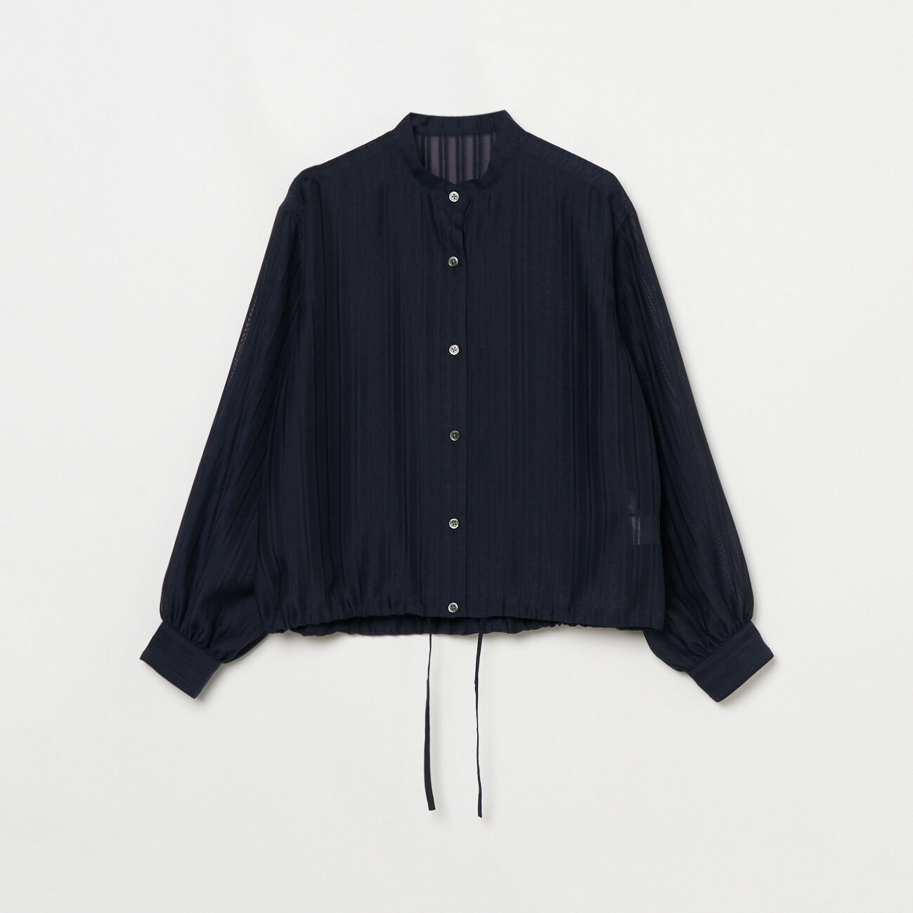 HELIOPOLE「HELIOPOLE SHEER STRIPE DRAWSTRING SHIRT」|シャツ・ブラウス|