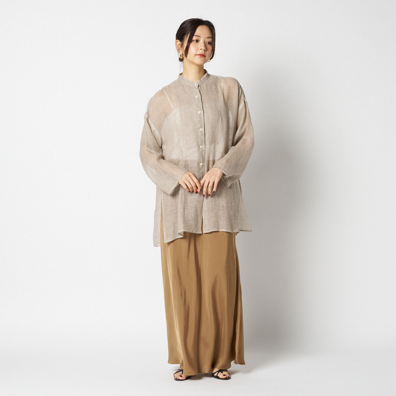 HELIOPOLE「HELIOPOLE CUPRO MAXI FLARE SKIRT」|スカート|