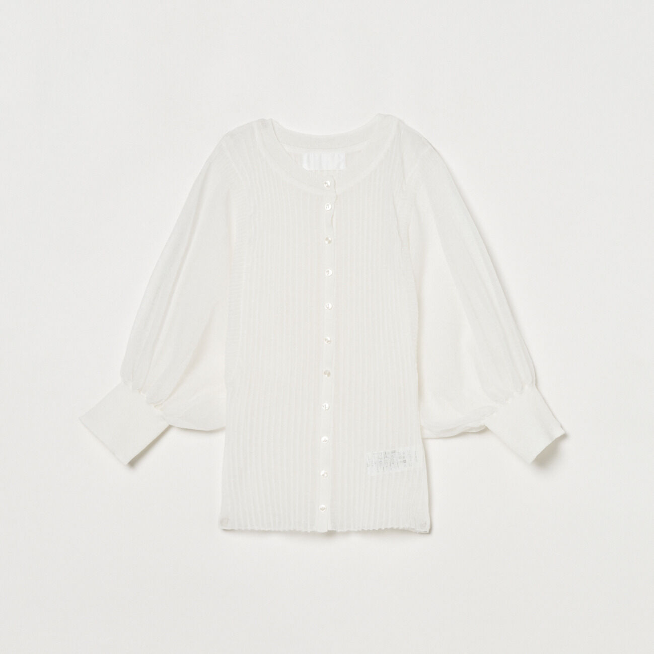  「uca SHEER VOLUME SLEEVE CARDIGAN」|ニット・セーター|ホワイト