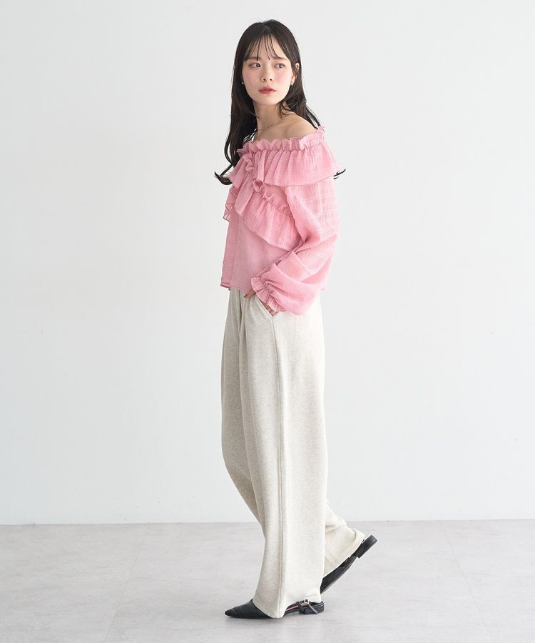 earth music&ecology「シアーチェック2wayオフショルブラウス」|シャツ・ブラウス|