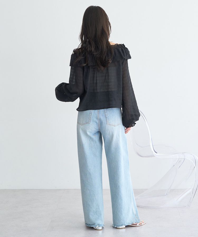 earth music&ecology「シアーチェック2wayオフショルブラウス」|シャツ・ブラウス|