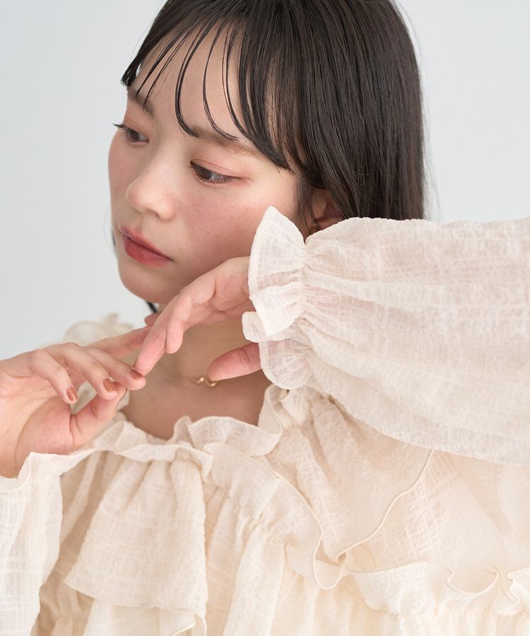 earth music&ecology「シアーチェック2wayオフショルブラウス」|シャツ・ブラウス|