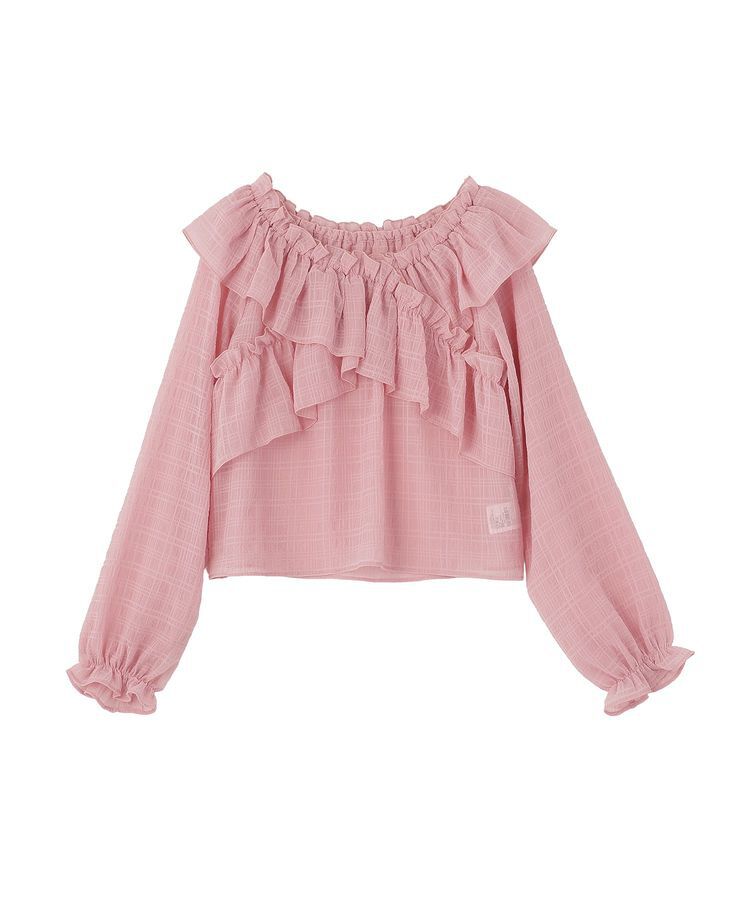 earth music&ecology「シアーチェック2wayオフショルブラウス」|シャツ・ブラウス|