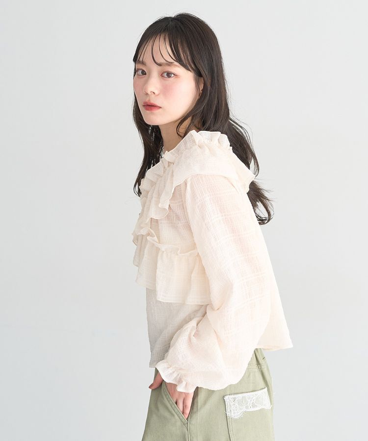 earth music&ecology「シアーチェック2wayオフショルブラウス」|シャツ・ブラウス|