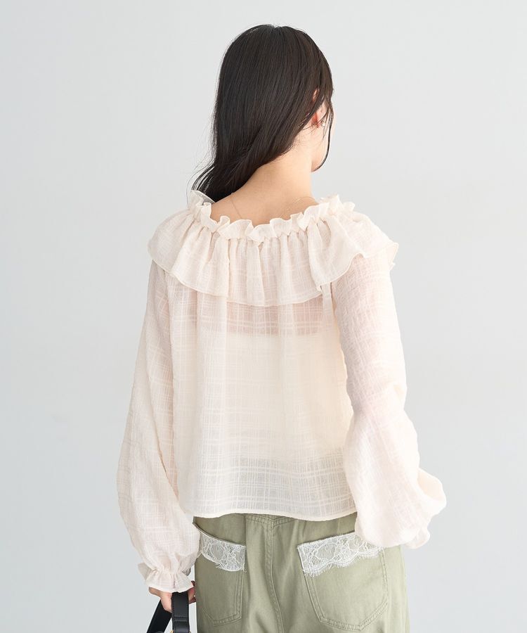 earth music&ecology「シアーチェック2wayオフショルブラウス」|シャツ・ブラウス|