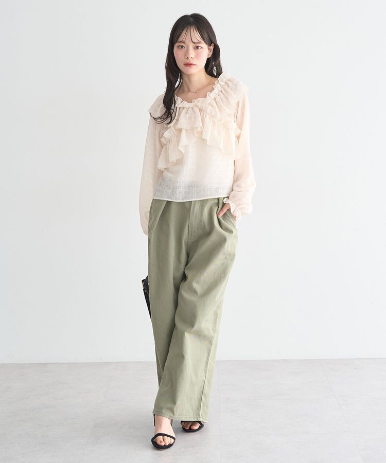 earth music&ecology「シアーチェック2wayオフショルブラウス」|シャツ・ブラウス|