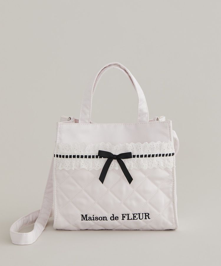 Maison de FLEUR「コットンフリル2Wayトートバッグ」|トートバッグ|ピンク