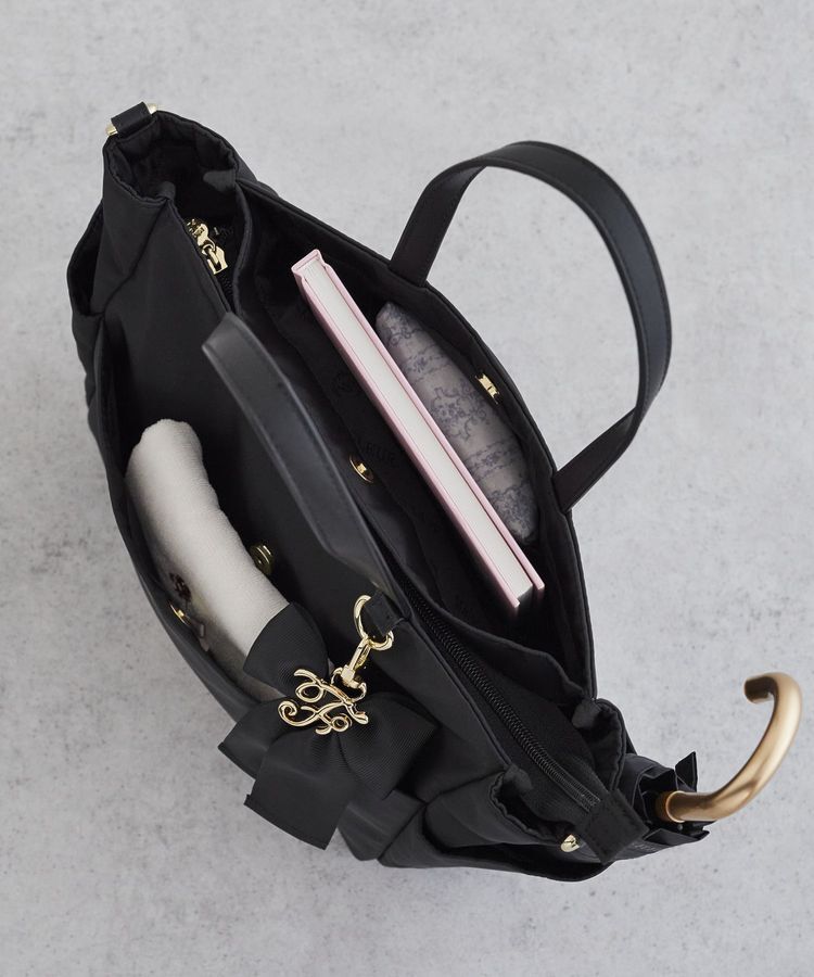 Maison de FLEUR「撥水加工リボンチャームマルチポケットトートS」|トートバッグ|