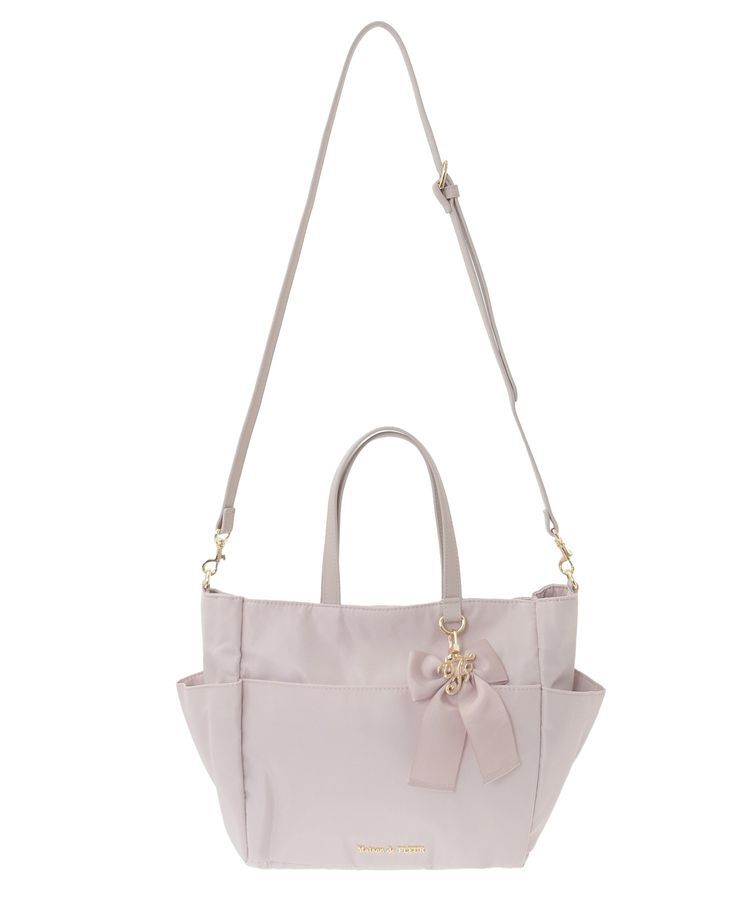 Maison de FLEUR「撥水加工リボンチャームマルチポケットトートS」|トートバッグ|