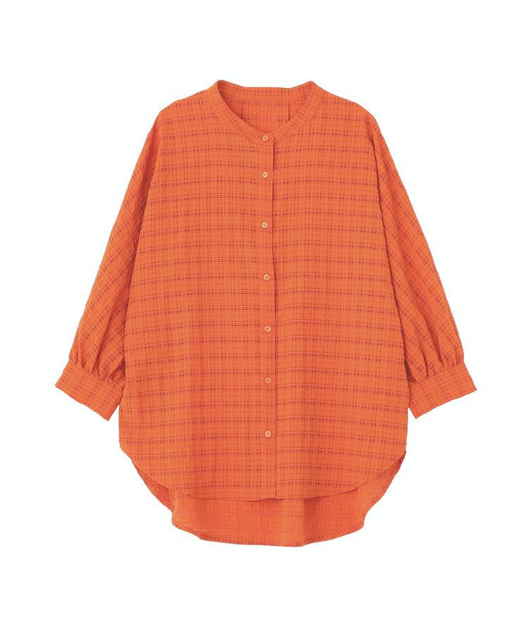 Green Parks「シアーチェック７分袖シャツ」|シャツ・ブラウス|