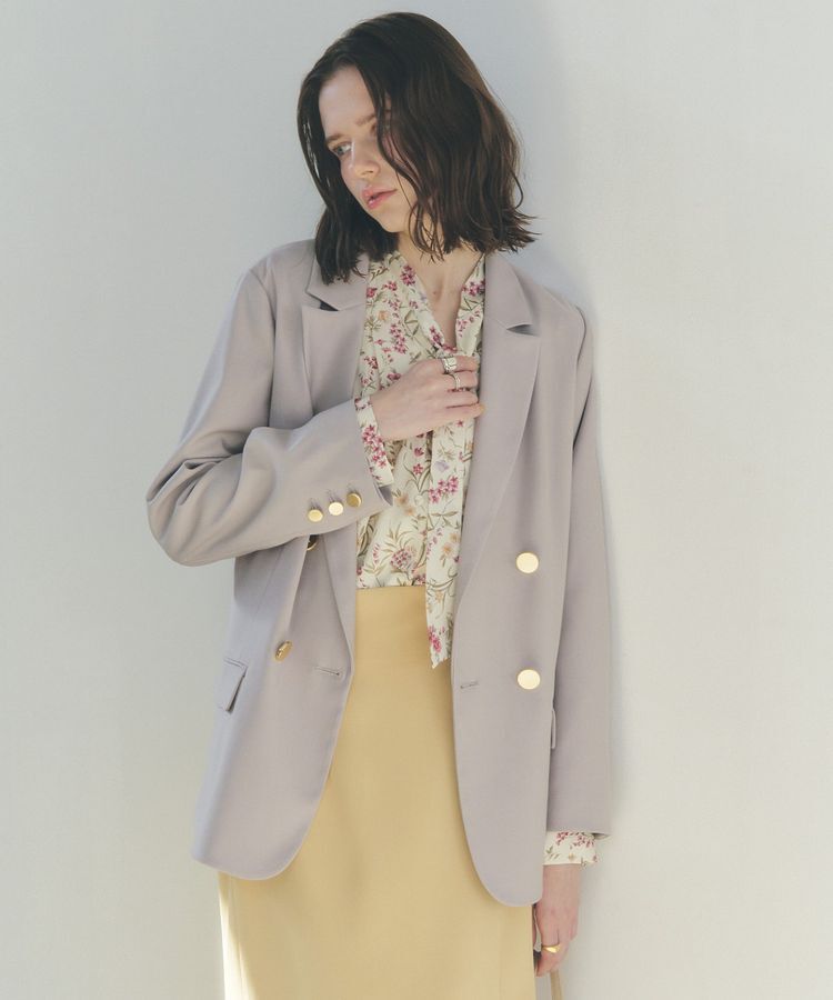 YECCA VECCA「金釦テーラードジャケット」|テーラードジャケット|Gray Beige