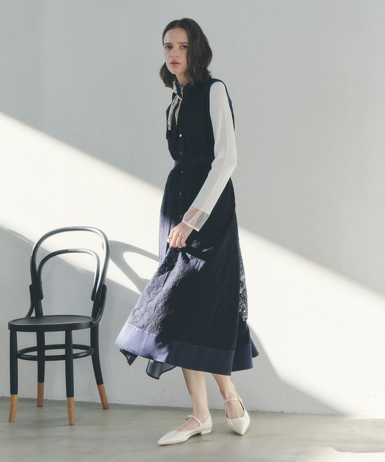 YECCA VECCA「レース切替ジレワンピース」|ワンピース|