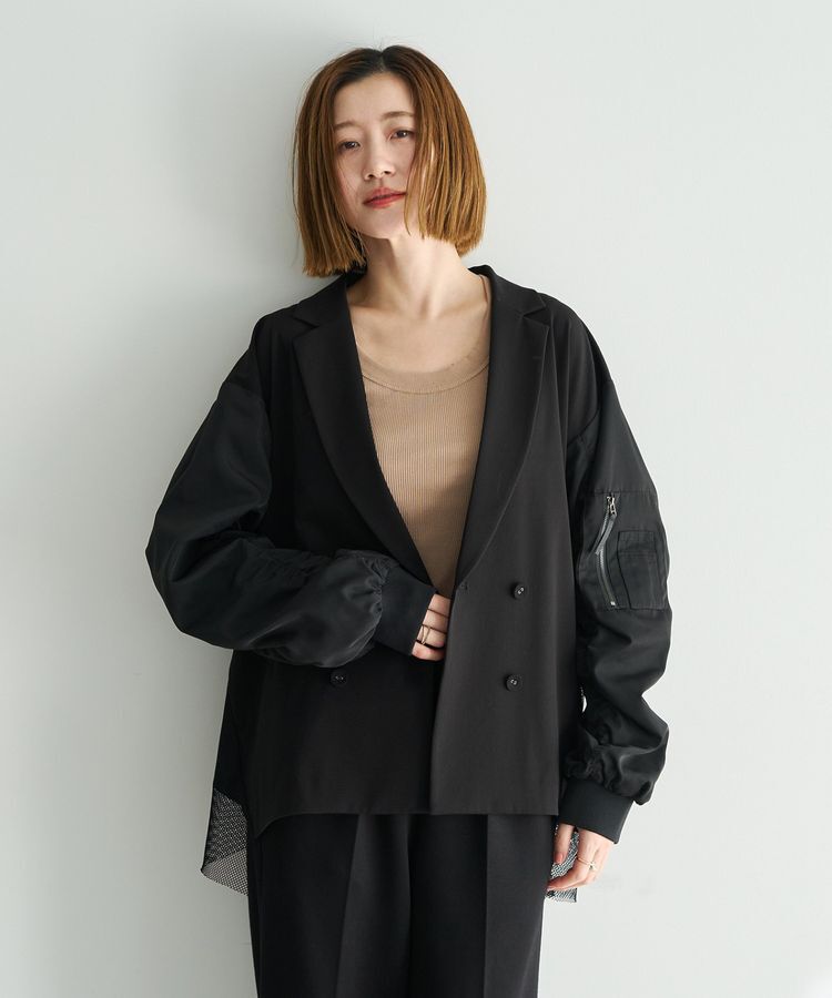 Editt by YECCA VECCA「異素材MIXテーラードジャケット」|テーラードジャケット|