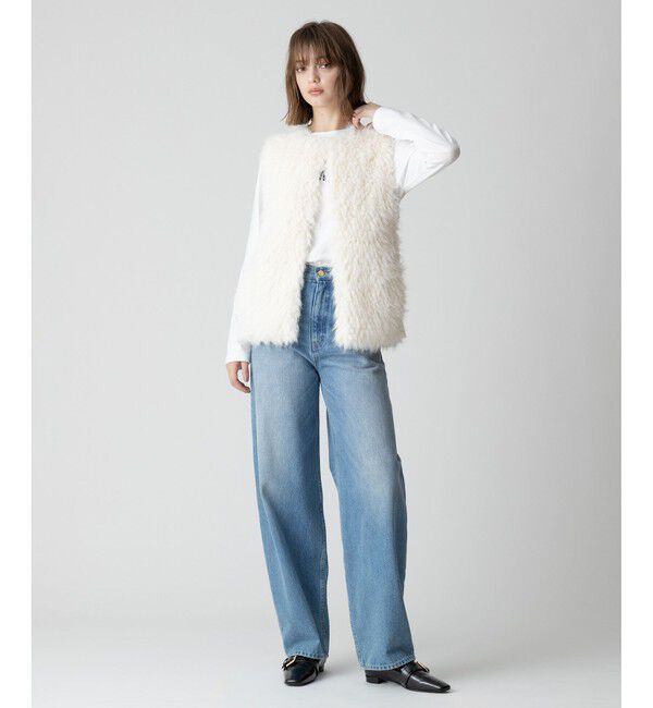 allureville「ジャガードフェイクファーコンビニットジレ」|ベスト・ジレ|