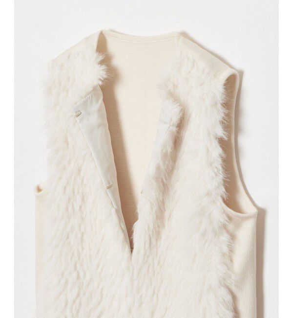 allureville「ジャガードフェイクファーコンビニットジレ」|ベスト・ジレ|