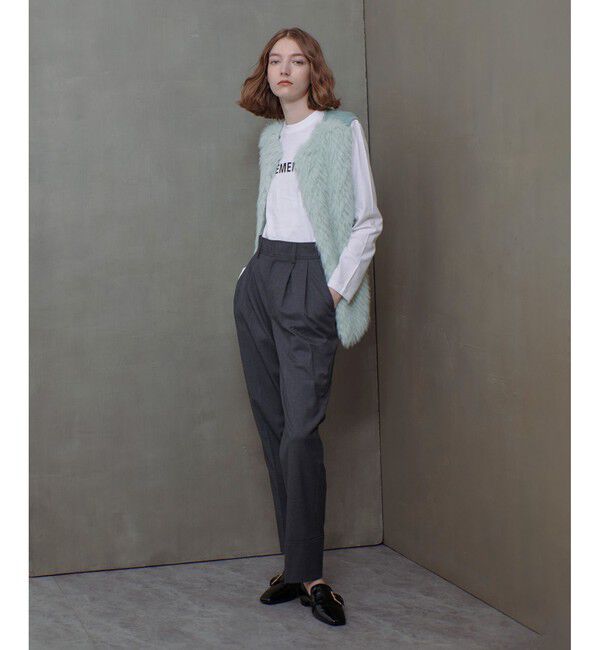 allureville「ジャガードフェイクファーコンビニットジレ」|ベスト・ジレ|