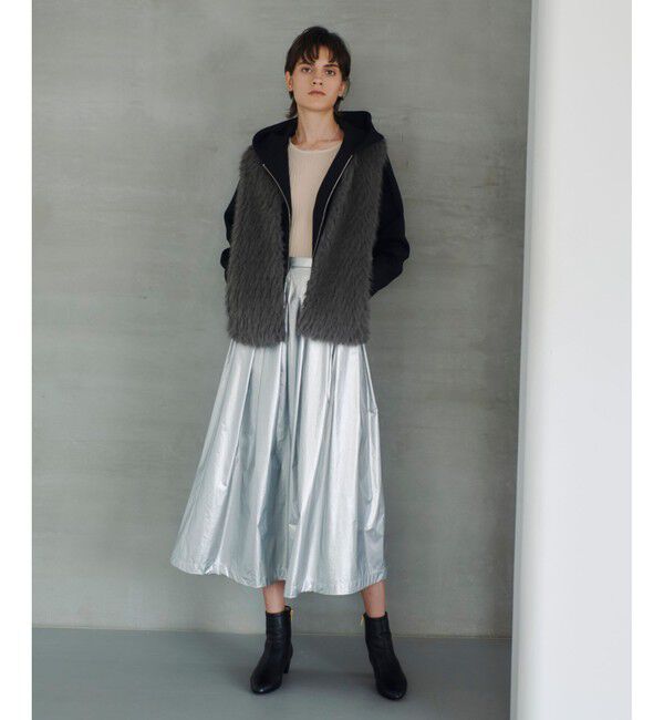 allureville「ジャガードフェイクファーコンビニットジレ」|ベスト・ジレ|