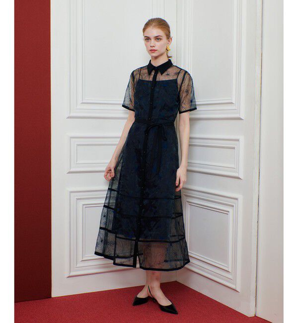 LOULOU WILLOUGHBY「【LOULOU WILLOUGHBY】オーガンジーフラワー刺繍ワンピース」|ワンピース|