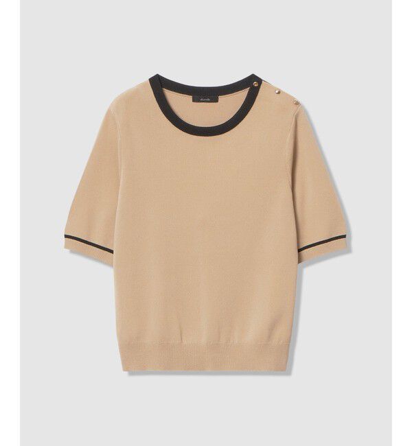 allureville「ソウバリ肩釦クループルオーバー」|ニット・セーター|ベージュ系