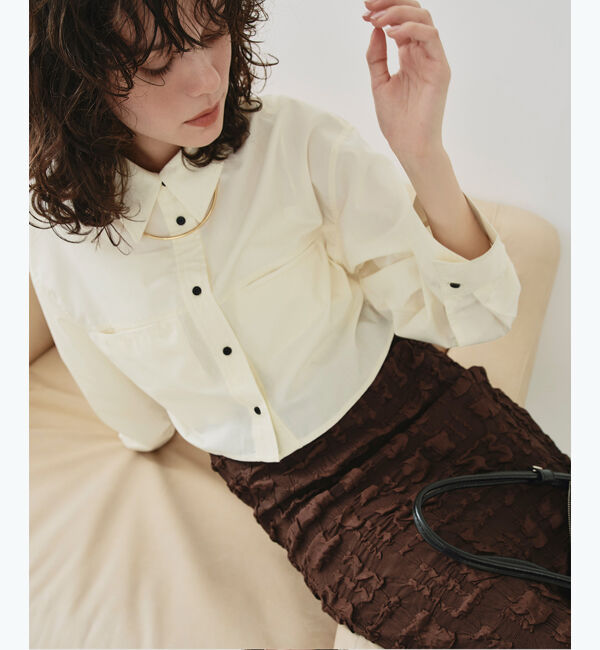 titivate「ロングスリーブクロップドポケットシャツ」|シャツ・ブラウス|