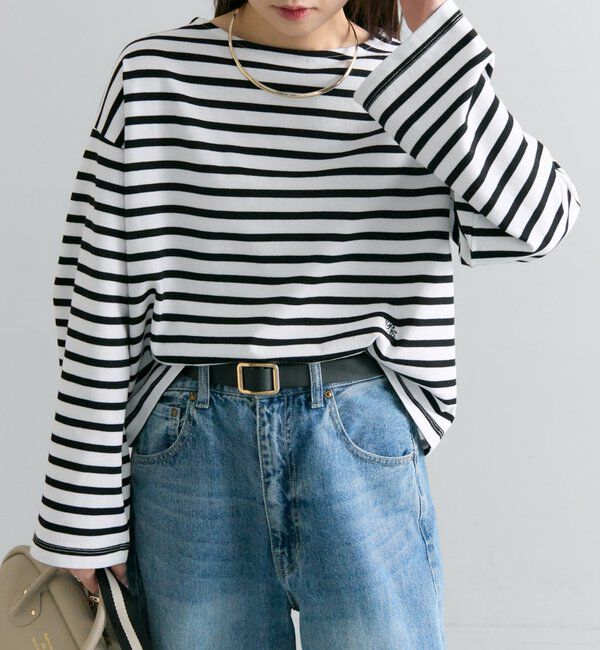  「ボーダーショートカットソー」|Tシャツ・カットソー|