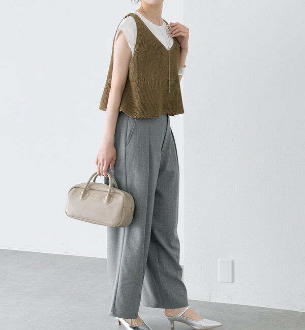  「【汗ジミ防止加工】ワンポイントロゴ刺繍フレンチスリーブTシャツ」|Tシャツ・カットソー|