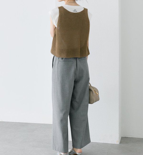  「【汗ジミ防止加工】ワンポイントロゴ刺繍フレンチスリーブTシャツ」|Tシャツ・カットソー|