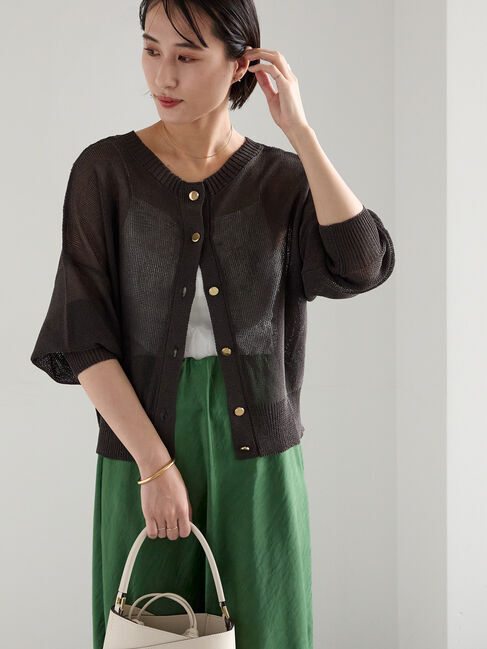 Te chichi「【WEB限定カラーあり】ペーパータッチヤーン2wayメッシュニット」|ニット・セーター|