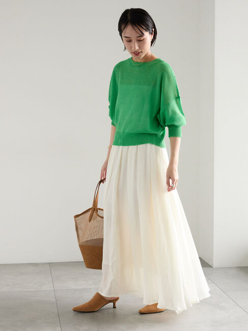 Te chichi「【WEB限定カラーあり】ペーパータッチヤーン2wayメッシュニット」|ニット・セーター|