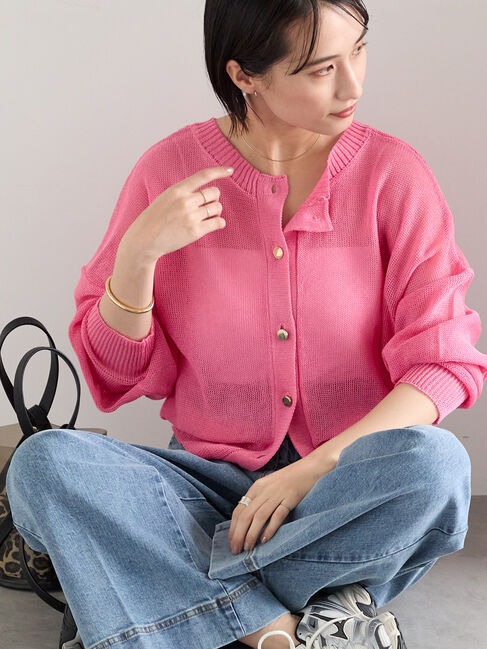 Te chichi「【WEB限定カラーあり】ペーパータッチヤーン2wayメッシュニット」|ニット・セーター|