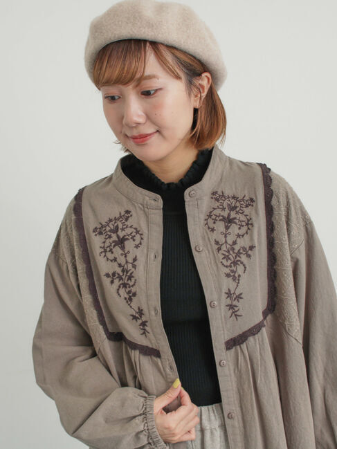 Samansa Mos2「【S/Mサイズ】切替配色刺繍ワンピース」|ワンピース|