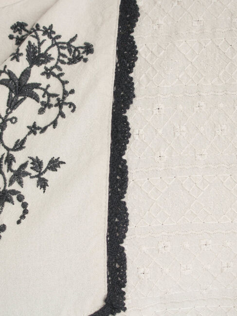 Samansa Mos2「【S/Mサイズ】切替配色刺繍ワンピース」|ワンピース|