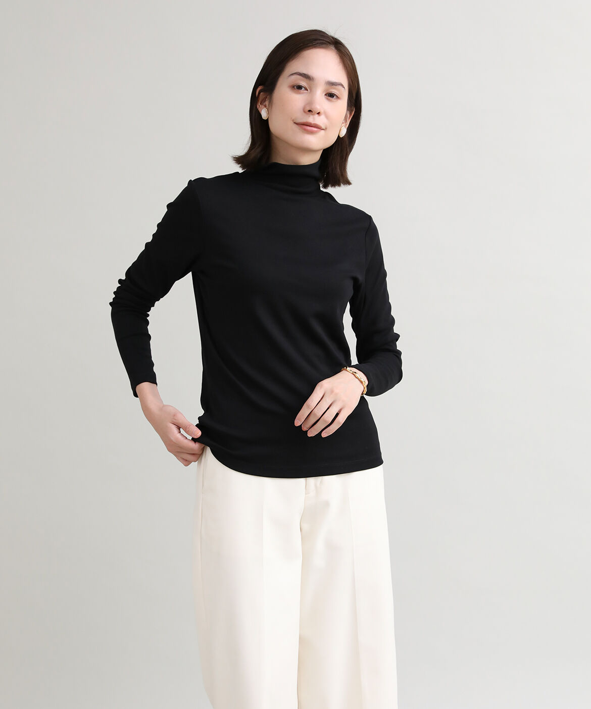 DAY by DAY it&rsquo;s international「ハイネックカットソー《スビン綿MIXフライス》」|Tシャツ・カットソー|ブラック