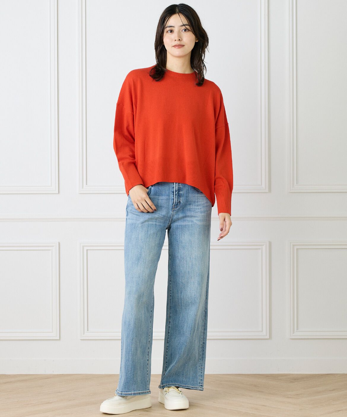 INED「クルーネックプルオーバーニット」|ニット・セーター|