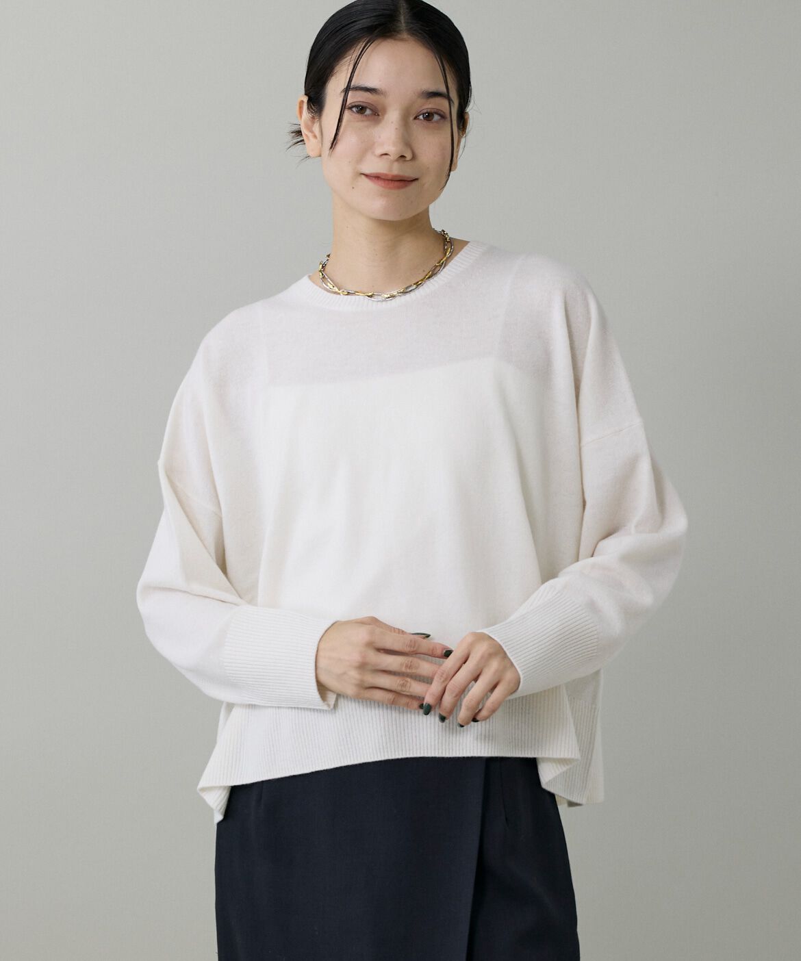 INED「クルーネックプルオーバーニット」|ニット・セーター|