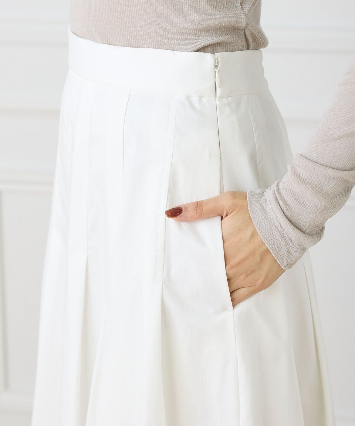 INED「タックプリーツスカート」|フレア|