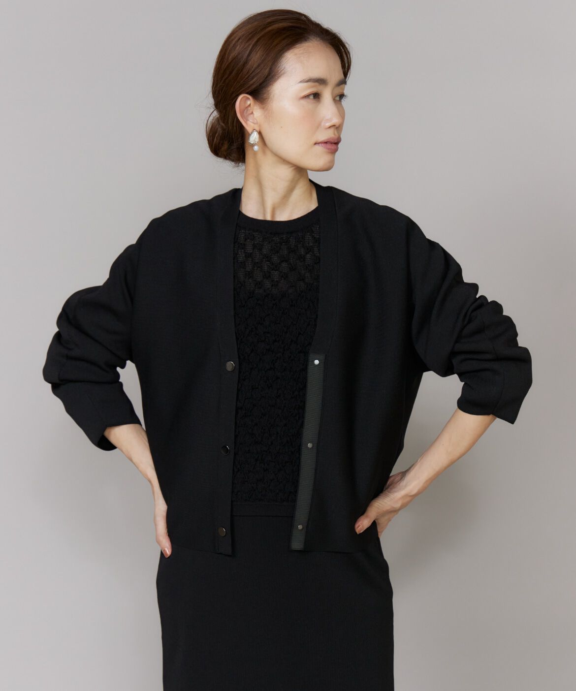 Le Souk「《大きいサイズ》ドルマンスリーブニットカーディガン」|カーディガン|