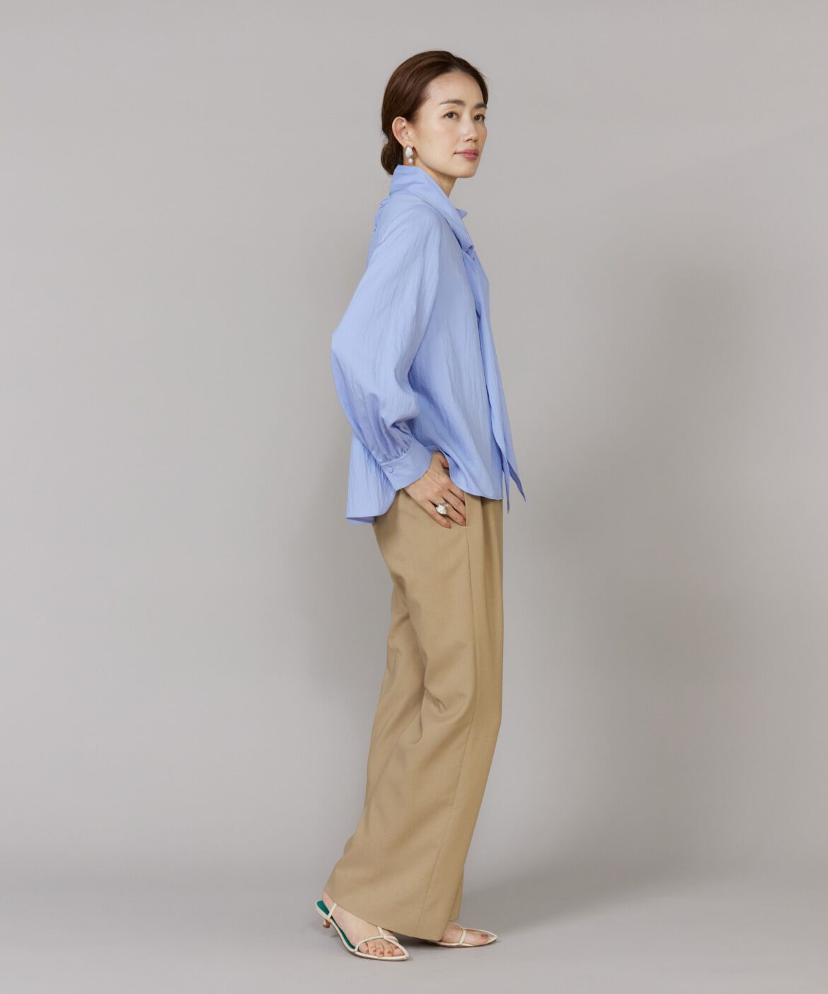 Le Souk「《大きいサイズ》ハイネックボウタイ付きブラウス」|シャツ・ブラウス|