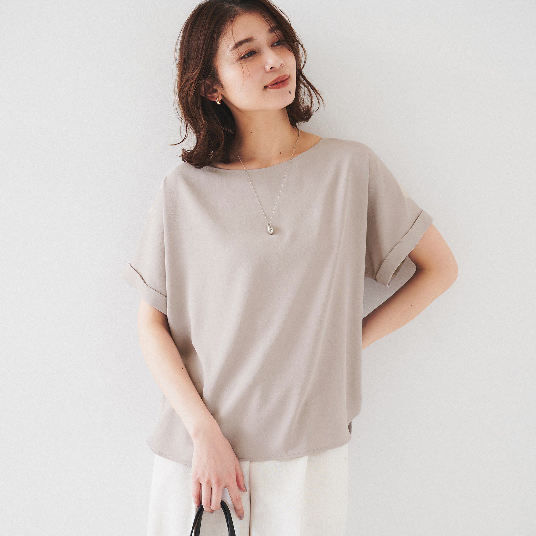 UNTITLED「【セットアップ可/接触冷感/イージーケア】リラクミスト　2WAYブラウス」|シャツ・ブラウス|