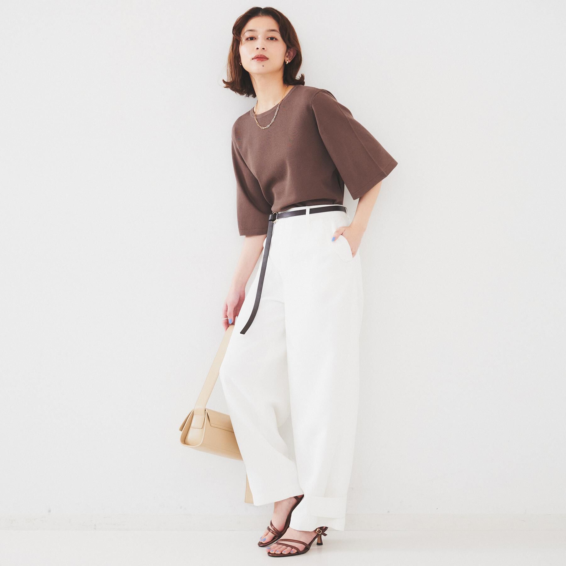 UNTITLED「【清涼感/二の腕カバー】シアープルオーバーニット」|ニット・セーター|