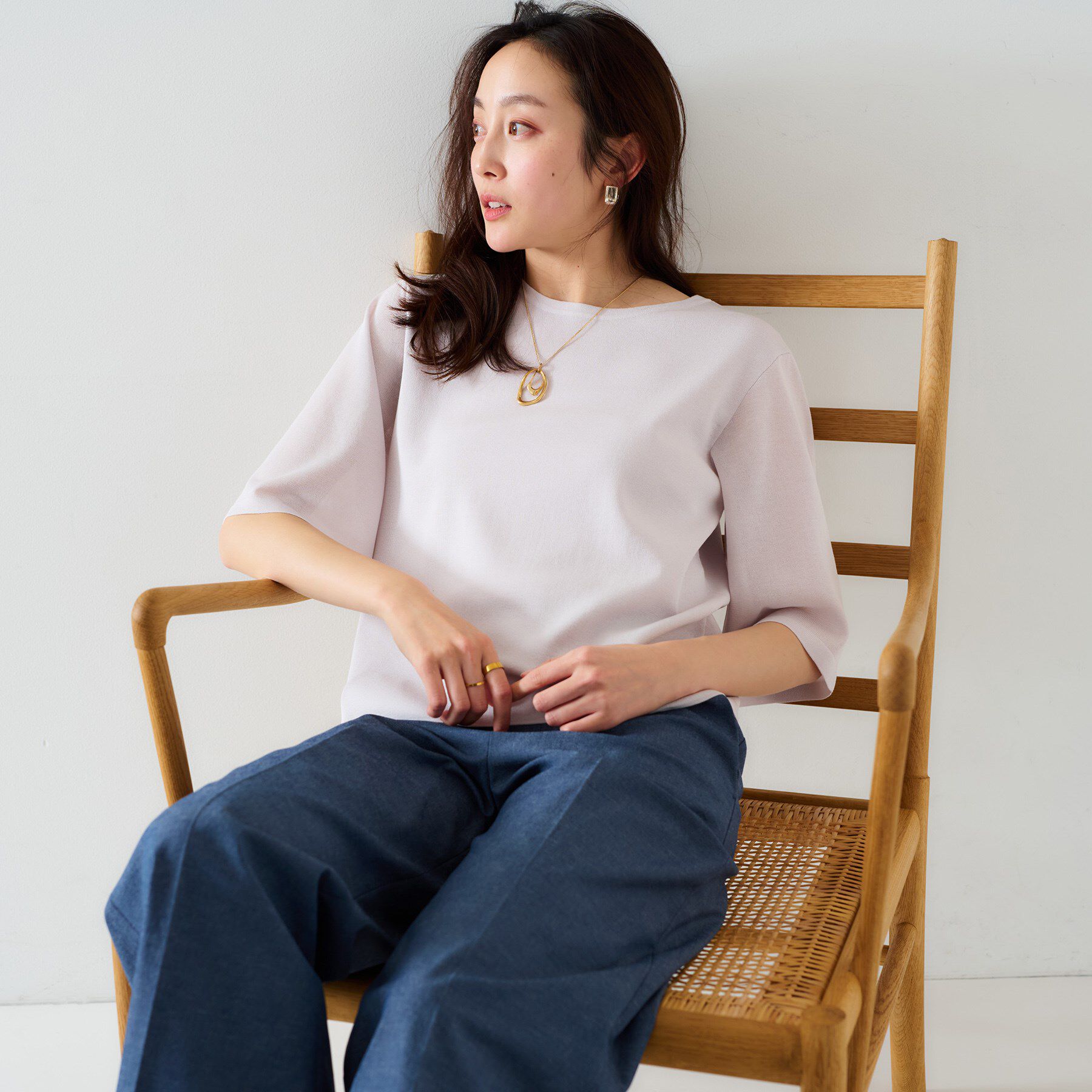 UNTITLED「【清涼感/二の腕カバー】シアープルオーバーニット」|ニット・セーター|