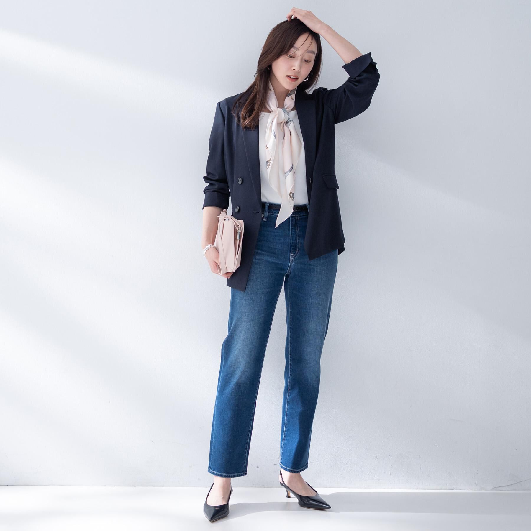 UNTITLED「【接触冷感/UVカット/洗える】エアリー ダブルブレストジャケット」|テーラードジャケット|