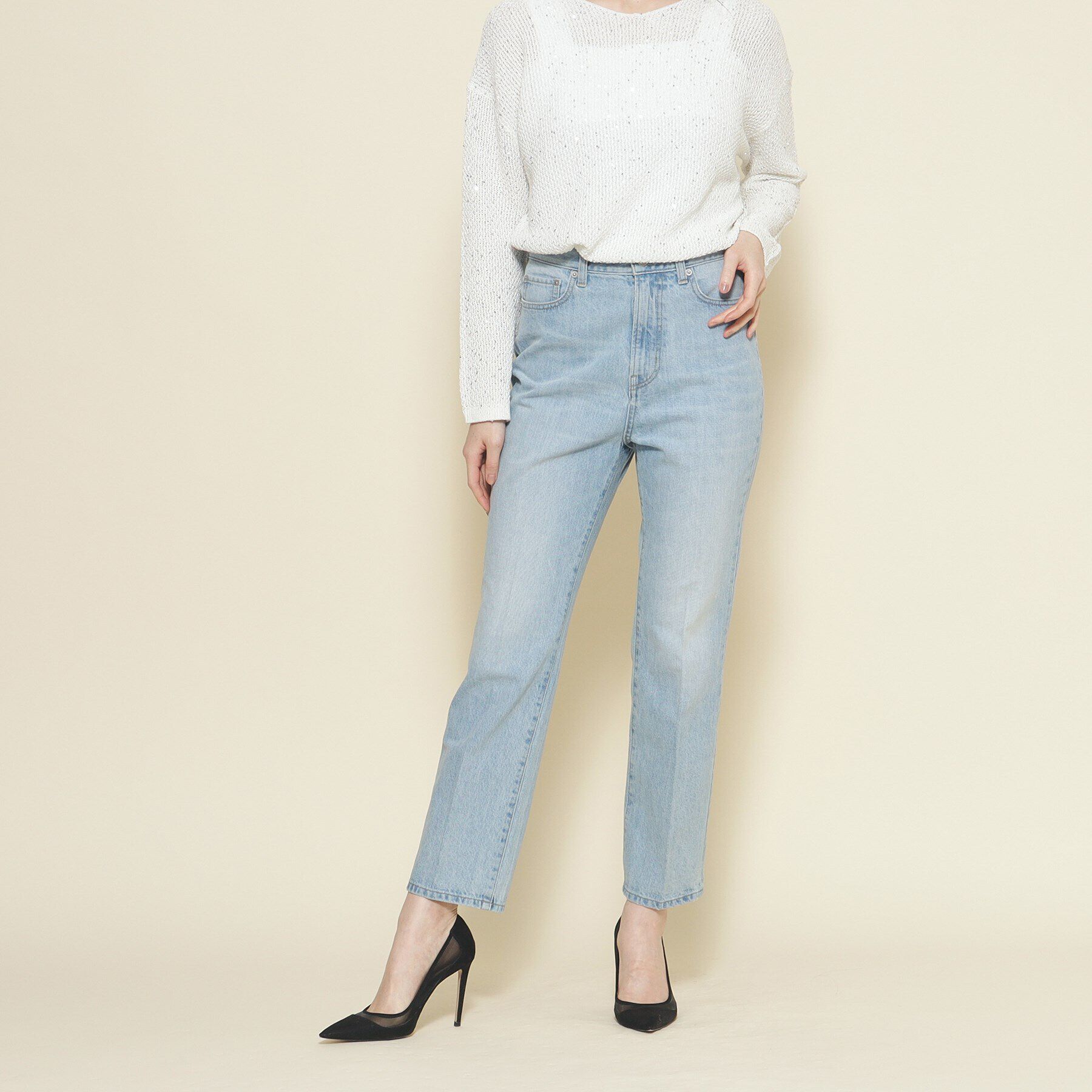 COUP DE CHANCE「【環境に配慮したデニム】細身デニムパンツ」|デニム|ブルー(092)