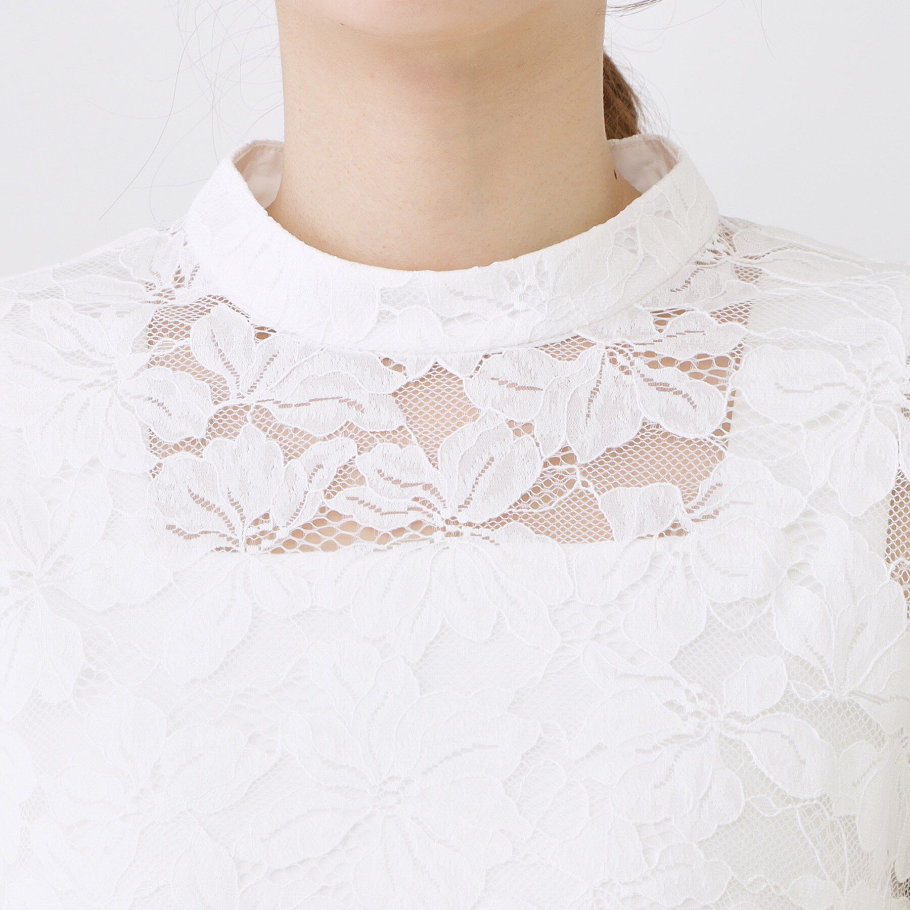 COUP DE CHANCE「【手洗い可】コットン混レースブラウス」|シャツ・ブラウス|