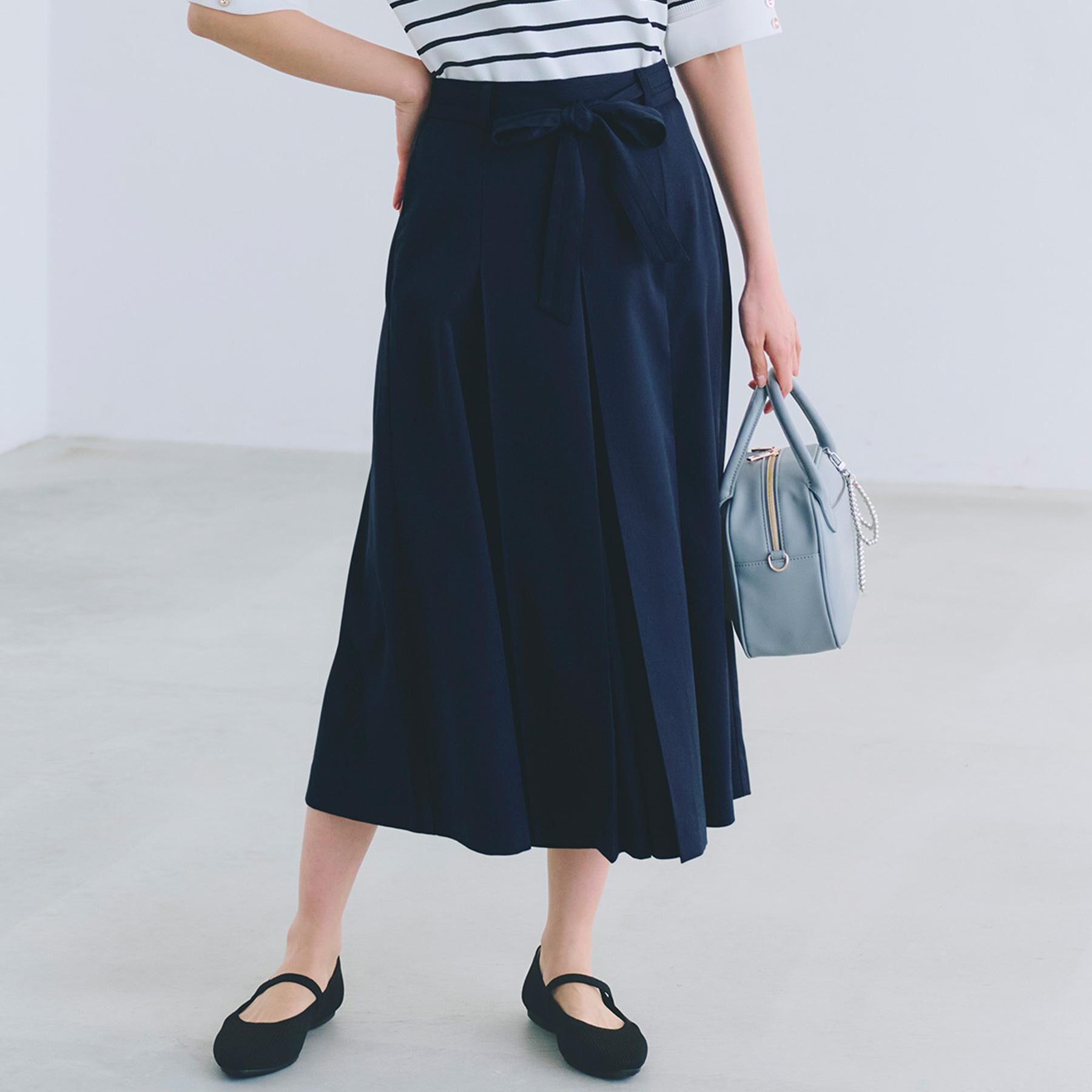 grove「サッシュベルトスカートライクパンツ」|その他|ネイビー(094)