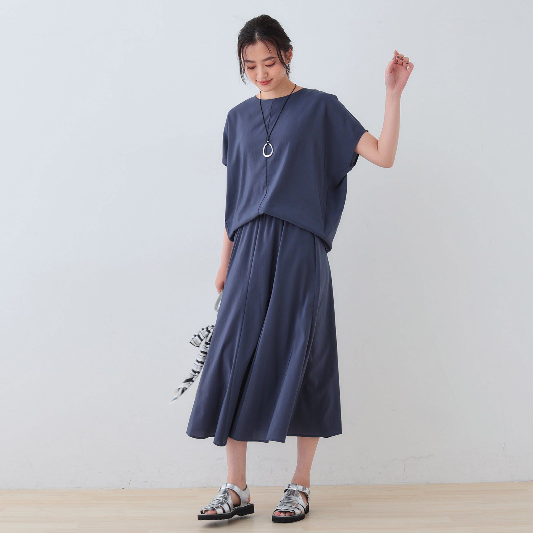 INDIVI「【通気性◎撥水／接触冷感／UVケア】ドルマンスリーブブラウス」|シャツ・ブラウス|