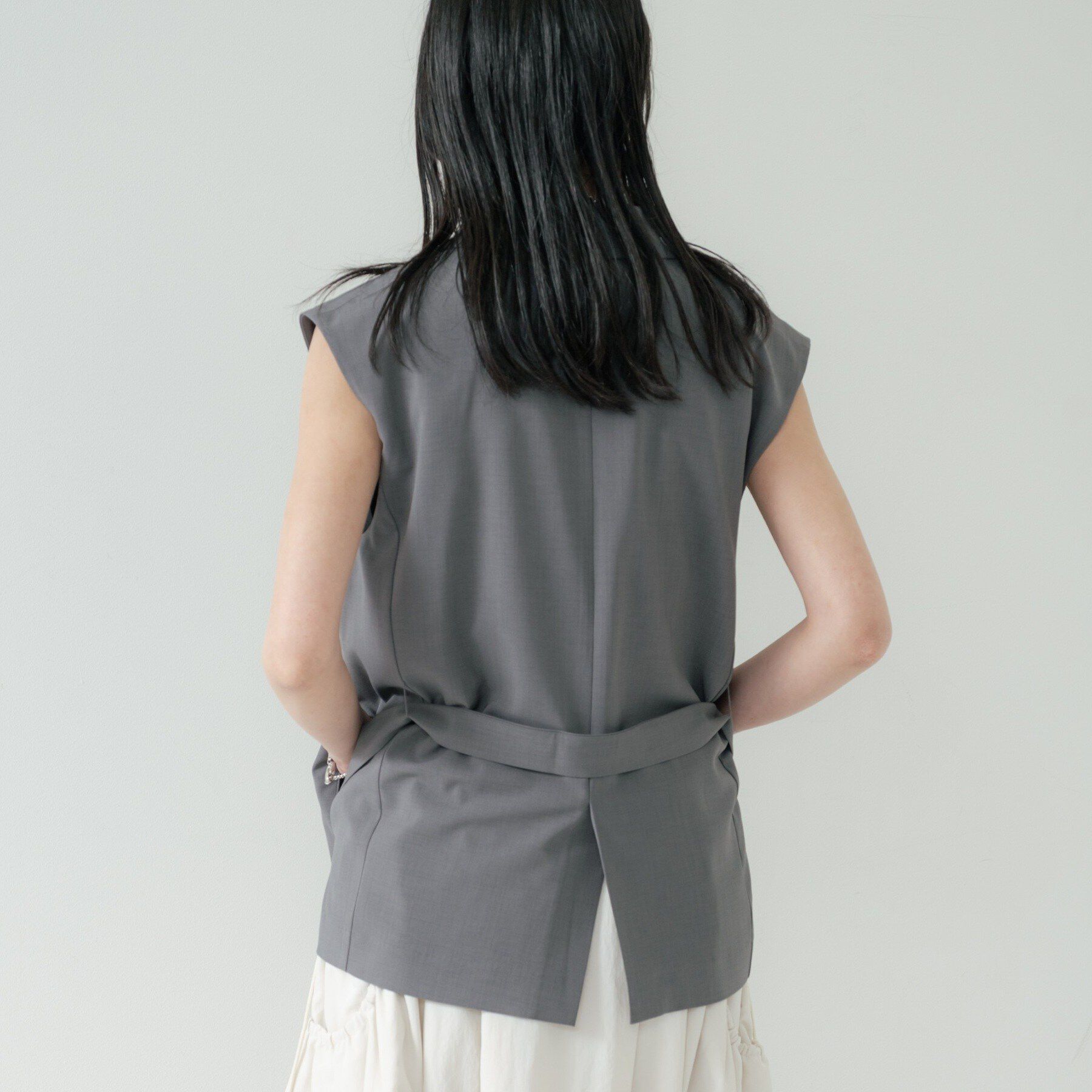 GALLEST「Comfy SET UP｜ベルテッドジレ【セットアップ対応／通勤／カセット服／接触冷感／UVカット】」|ベスト・ジレ|