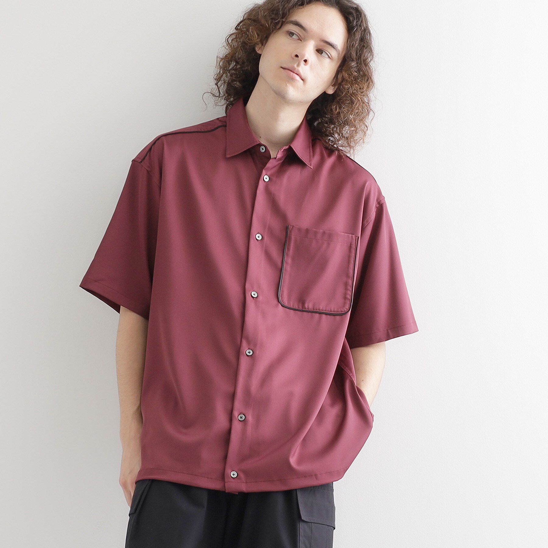 tk.TAKEO KIKUCHI「スピンドルシャツ」|シャツ・ブラウス|ボルドー(064)