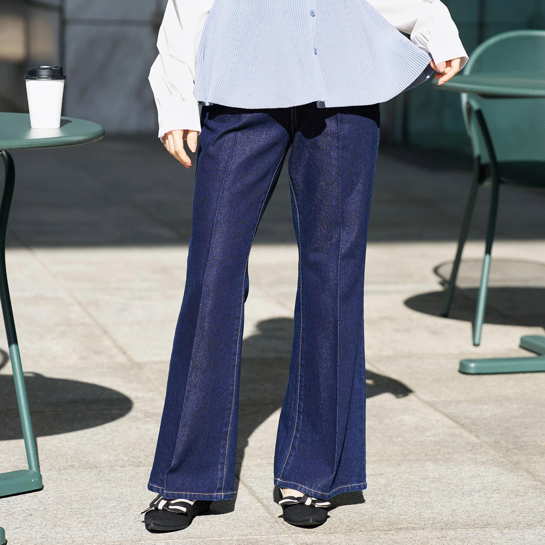 index「フレアデニムパンツ【洗濯機OK】」|デニム|